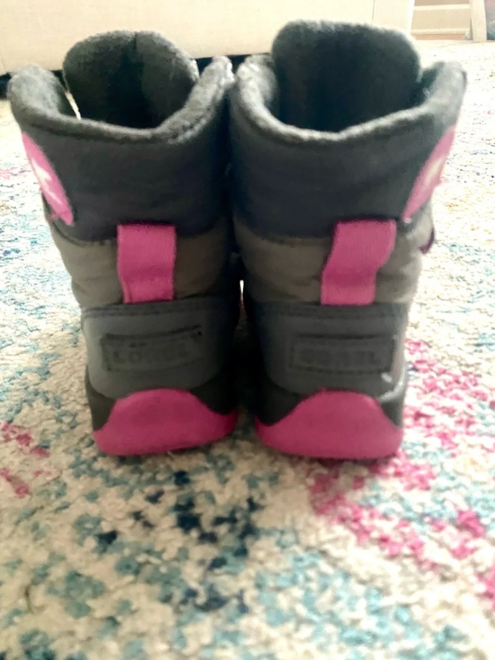 Sorel Whitney II Strap WP Snow Boots Toddler Waterproof Pink Grey Size 6 Girl